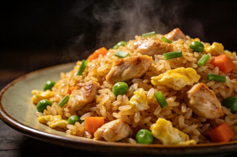 Juicy Chicken Fried Rice with Savory Soy Sauce Blend