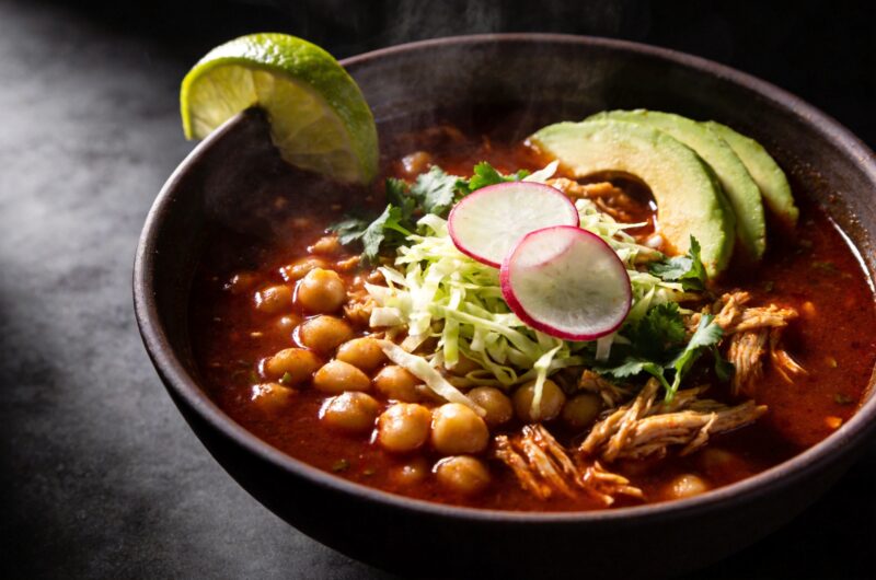 Best Red Chicken Pozole Recipe With Fresh Toppings