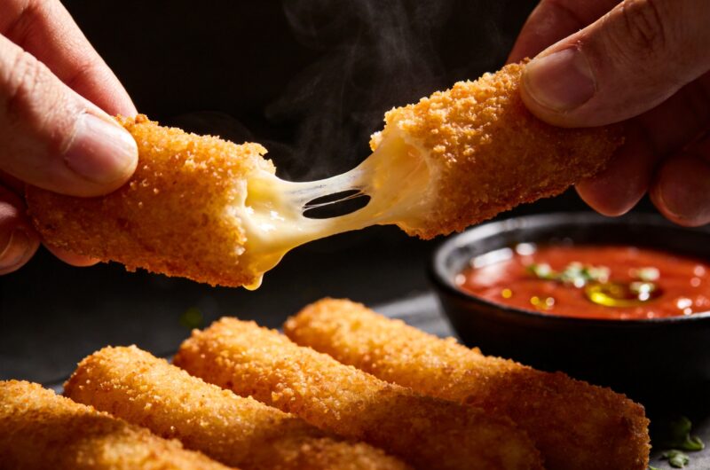 Homemade Mozzarella Sticks With the Perfect Cheese Pull
