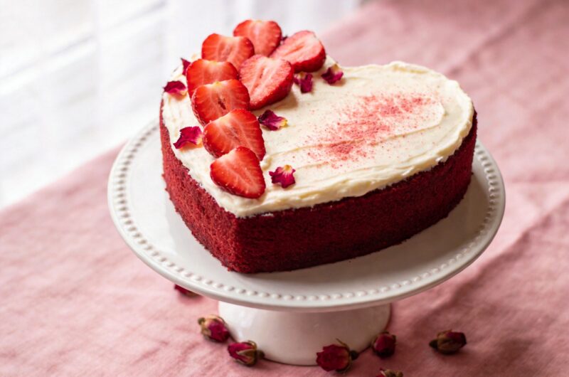 Cute Heart Cake Recipe for Valentine's Day at Home