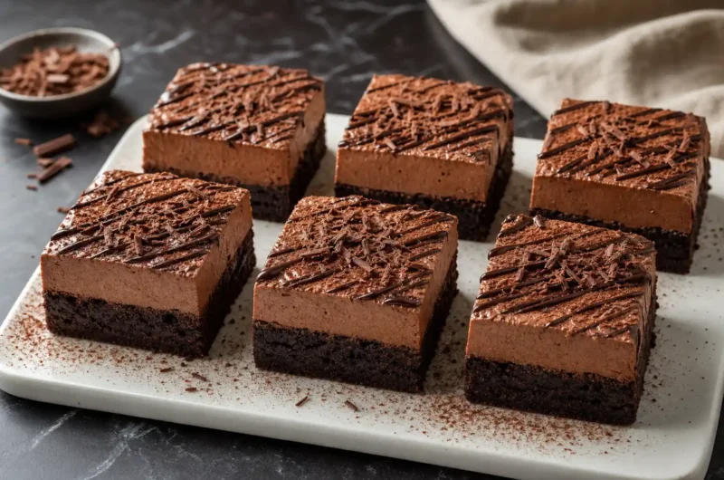 Rich Chocolate Brownies With Mousse Topping Homemade