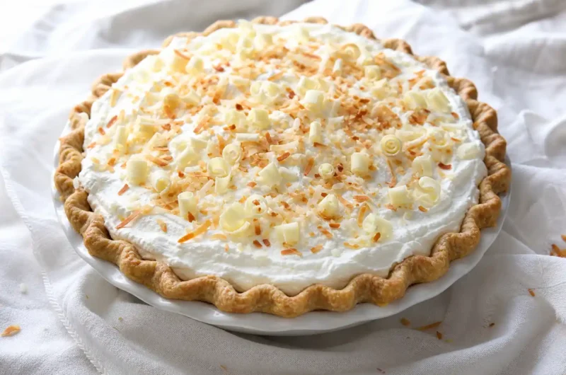 Coconut Custard Pie With Whipped Cream Topping