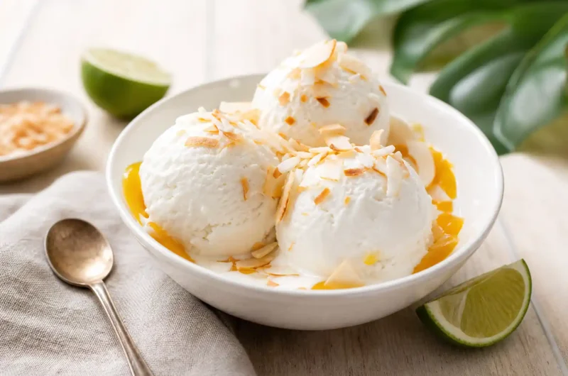 Healthy Sugar Free Coconut Ice Cream at Home Today